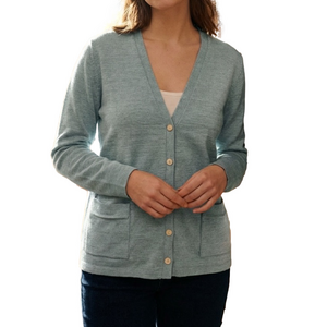 VINTAGE Joan Fagin Blue Cardigan with Pockets Medium